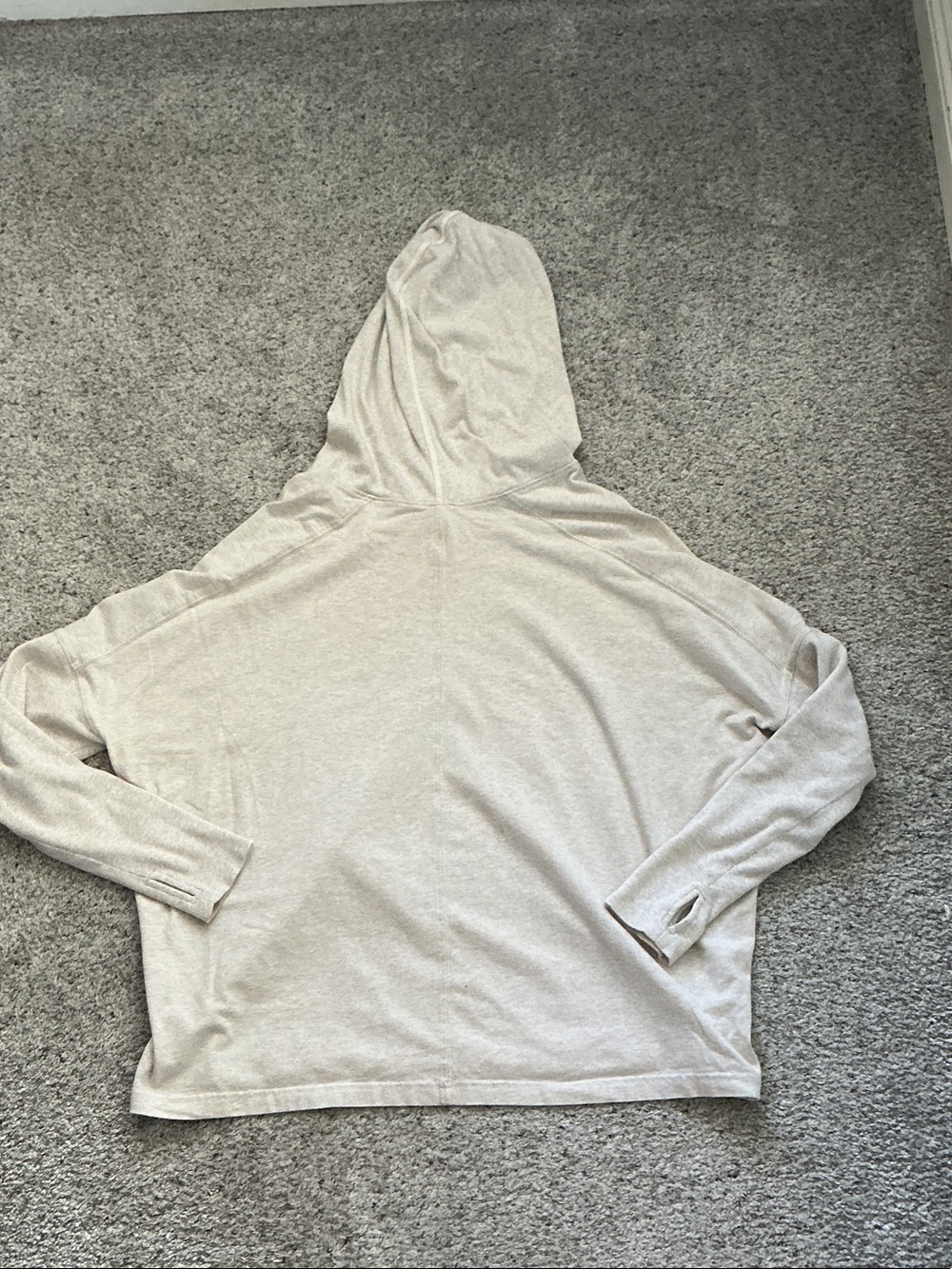 New FP Movement by Free People Hot Shot Hooded Layer Long Sleeve ~ Oatmeal - Picture 8 of 8